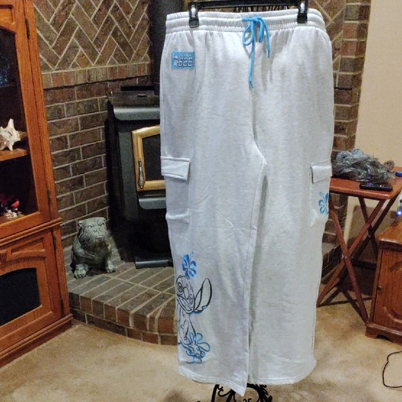 Disney Pants - Disney Stitch 626 Gray and Blue Embroidered Stitch Women's Track Pants